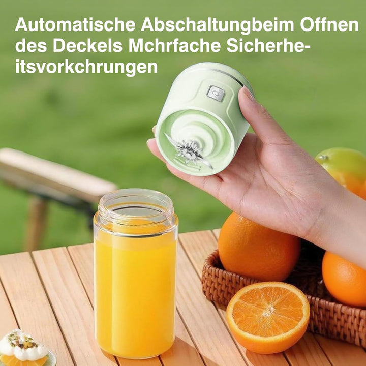 Tragbarer USB-Smoothie-Mixer mit 450ml Glasbecher: Perfekter Mini-Mixer für frische Säfte, Shakes, S