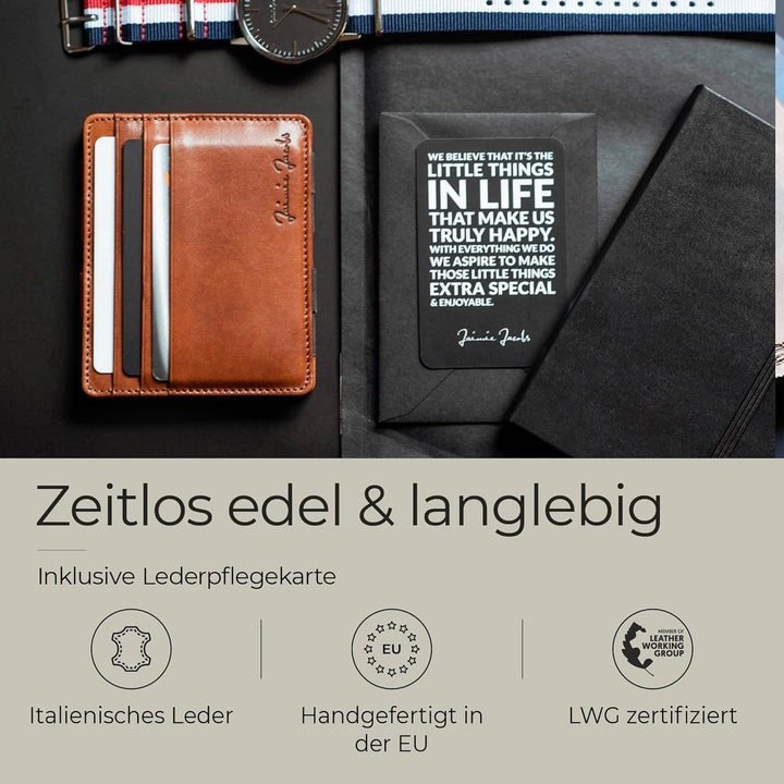 Jaimie Jacobs Flap Boy Slim ohne Münzfach Magic Wallet integrierter RFID Schutz Magischer Geldbeutel