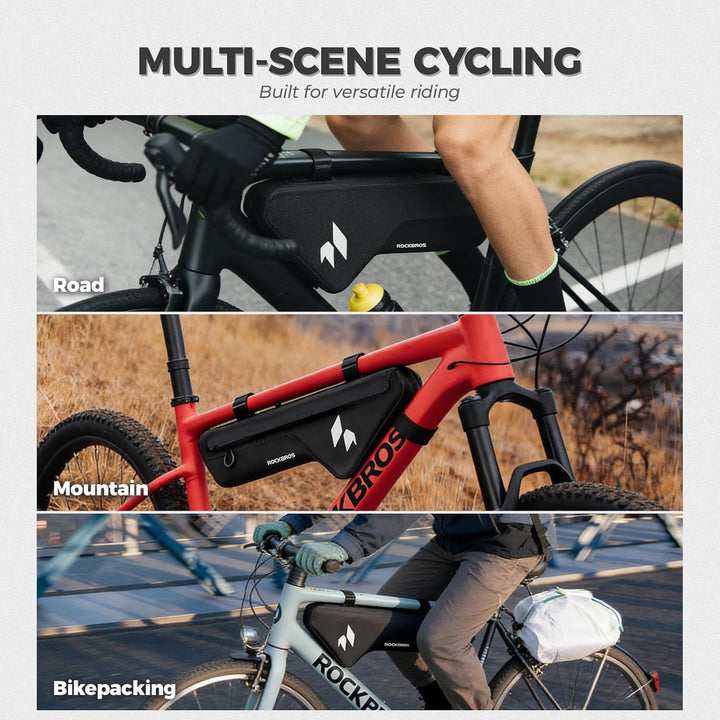 ROCKBROS Fahrrad Rahmentasche Unterrohr 100% Wasserdicht, Schlankes Design Oberrohrtasche mit PP Stü
