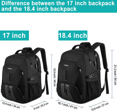 18.4 Zoll Laptop Rucksack Herren 55L,Extra Gross Wasserdichte Arbeit ,Anti Diebstahl Business Reisen