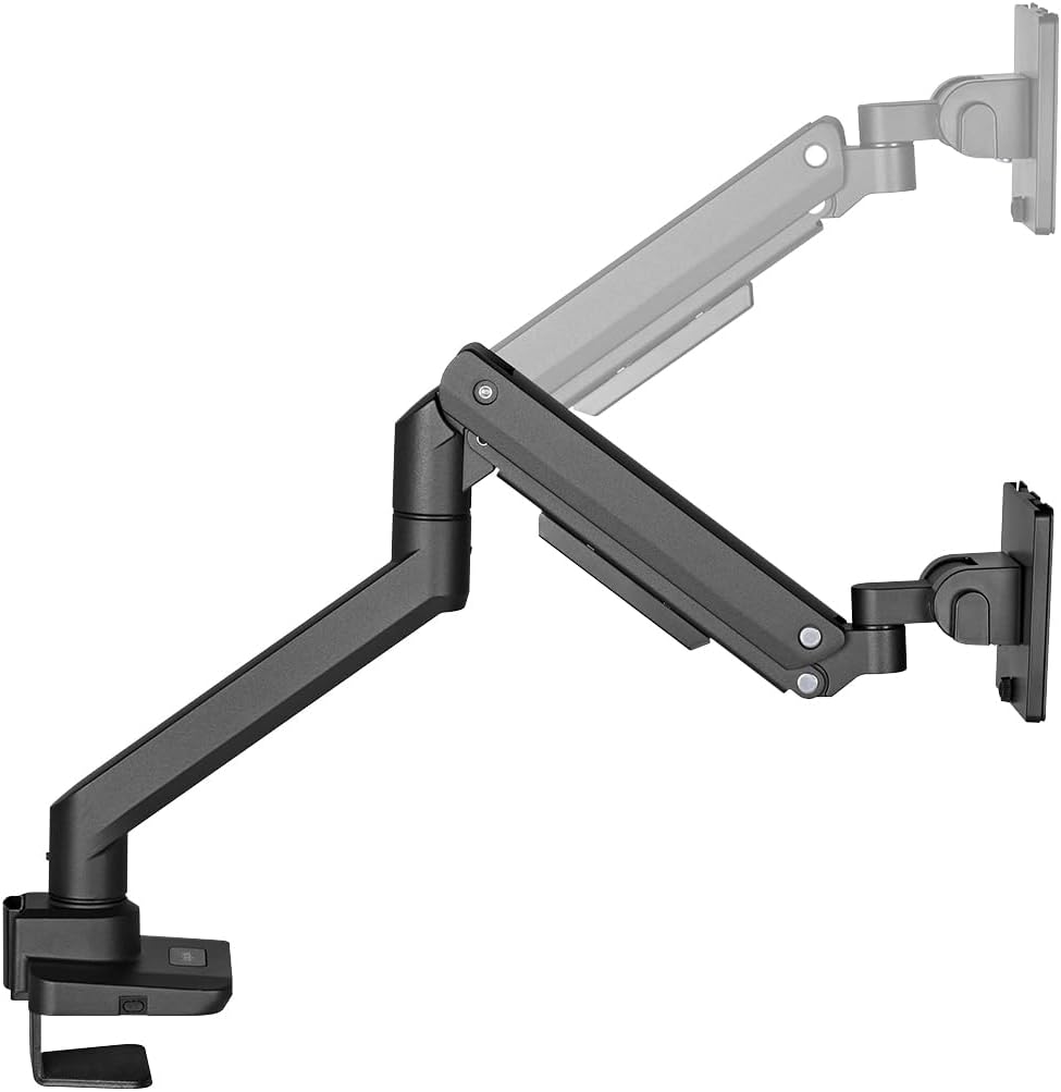 LogiLink Monitorhalterung für 17–49", mit Gasdruckfeder, geeignet für Flat & Curved Monitore, Alumin