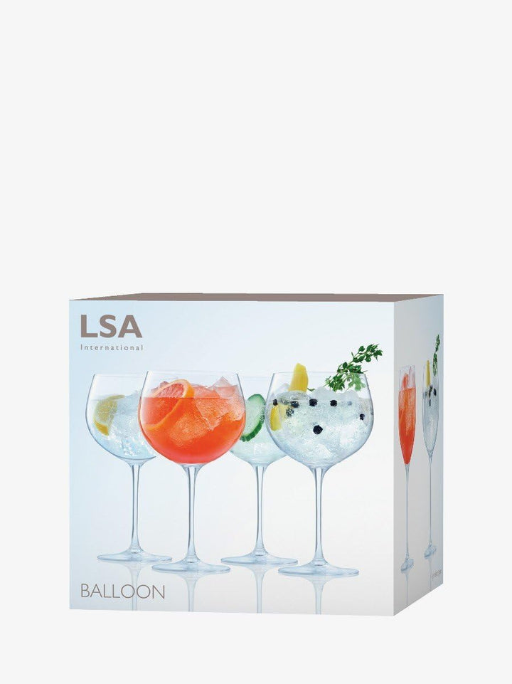 LSA Balloon Ginballonglas 680ml Klar x 4 Einzelbett, Einzelbett
