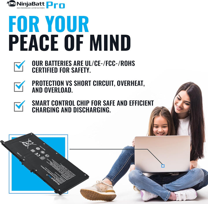 NinjaBatt Pro HT03XL L11119-855 Akku für HP Pavilion 15 - Passt zu 14-CE/14-CF/15-DB/15-CS/15-DA/15-