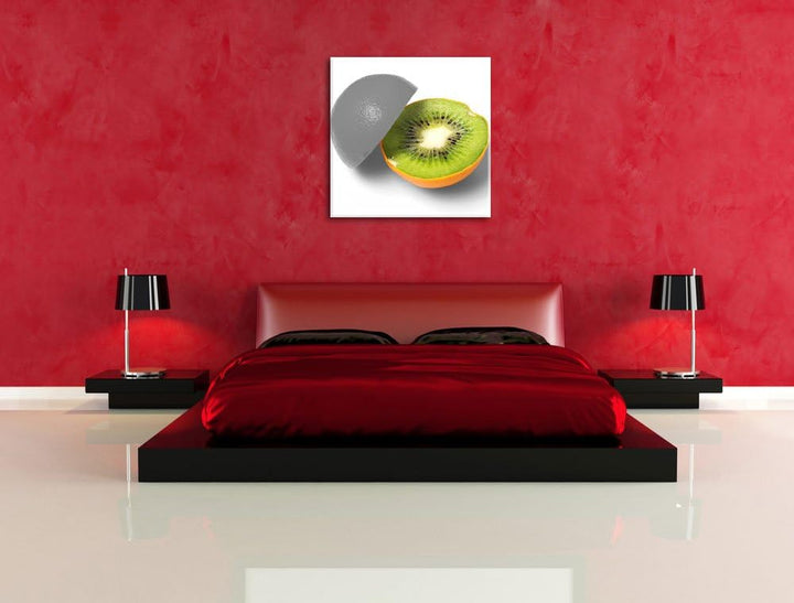 Pixxprint Orangen Kiwi Fruit Früchte Obst als Leinwandbild/Grösse: 70x70 cm/Wandbild/Kunstdruck/fert