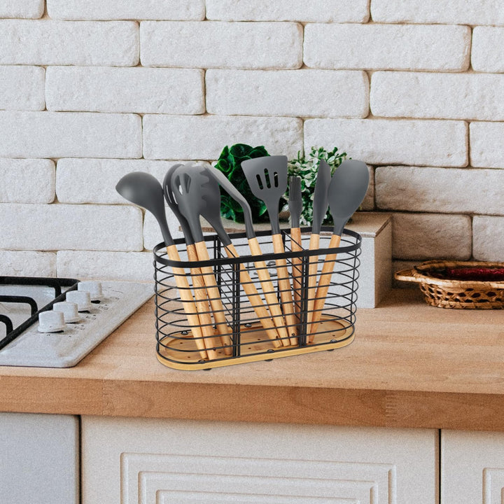 buysigo Küchenutensilienhalter，Besteckhalter aus Metall - Perfekte Organisation für Ihre Küche ，gros