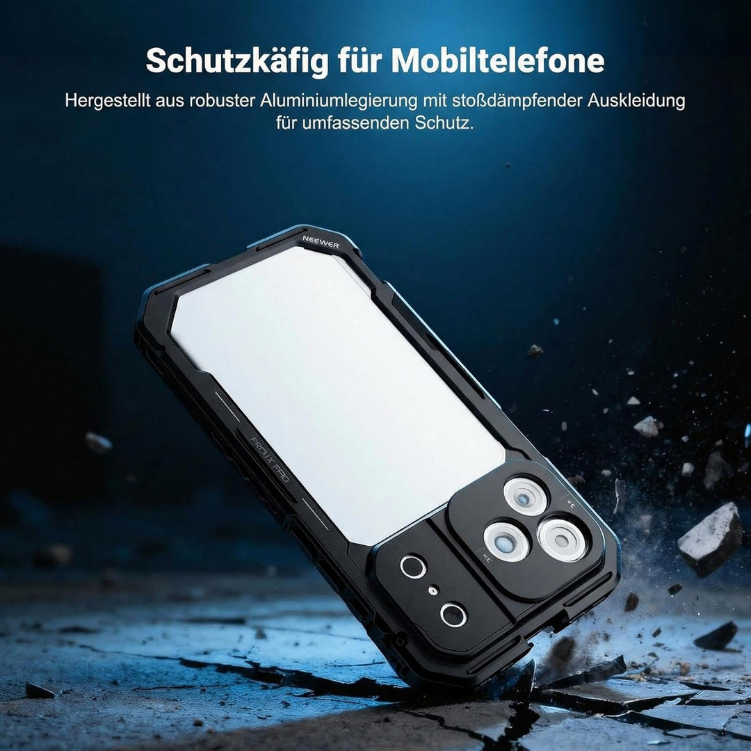 NEEWER 17 Pro Käfig Cage Video Rig Handy Stabilisator Set kompatibel mit iPhone 17 Pro mit 67mm Filt