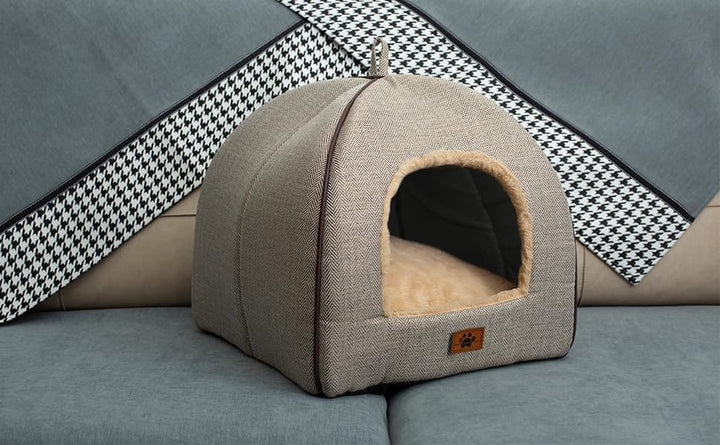 WINDRACINGKatzenbett für Indoor-Katzen, Katzenhöhle, Katzenzelt mit abnehmbarem, waschbarem Kissen,