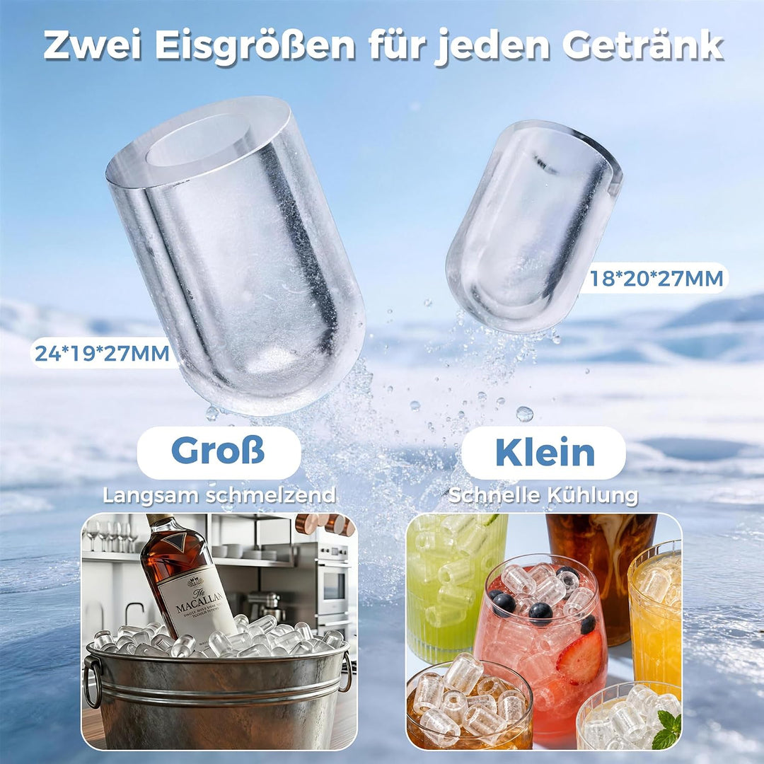 Eismaschine, 2 Grössen an Kugeleis aus Edelstahl Tisch-Eismaschine - Silber | Eismaschine mit täglic