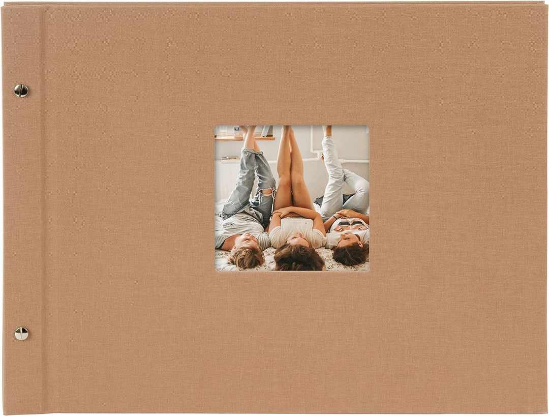 goldbuch 28 519 Schraubalbum Bella Vista Haselnuss, Fotobuch 39 x 31 x 2,5 cm, Foto Album 40 schwarz