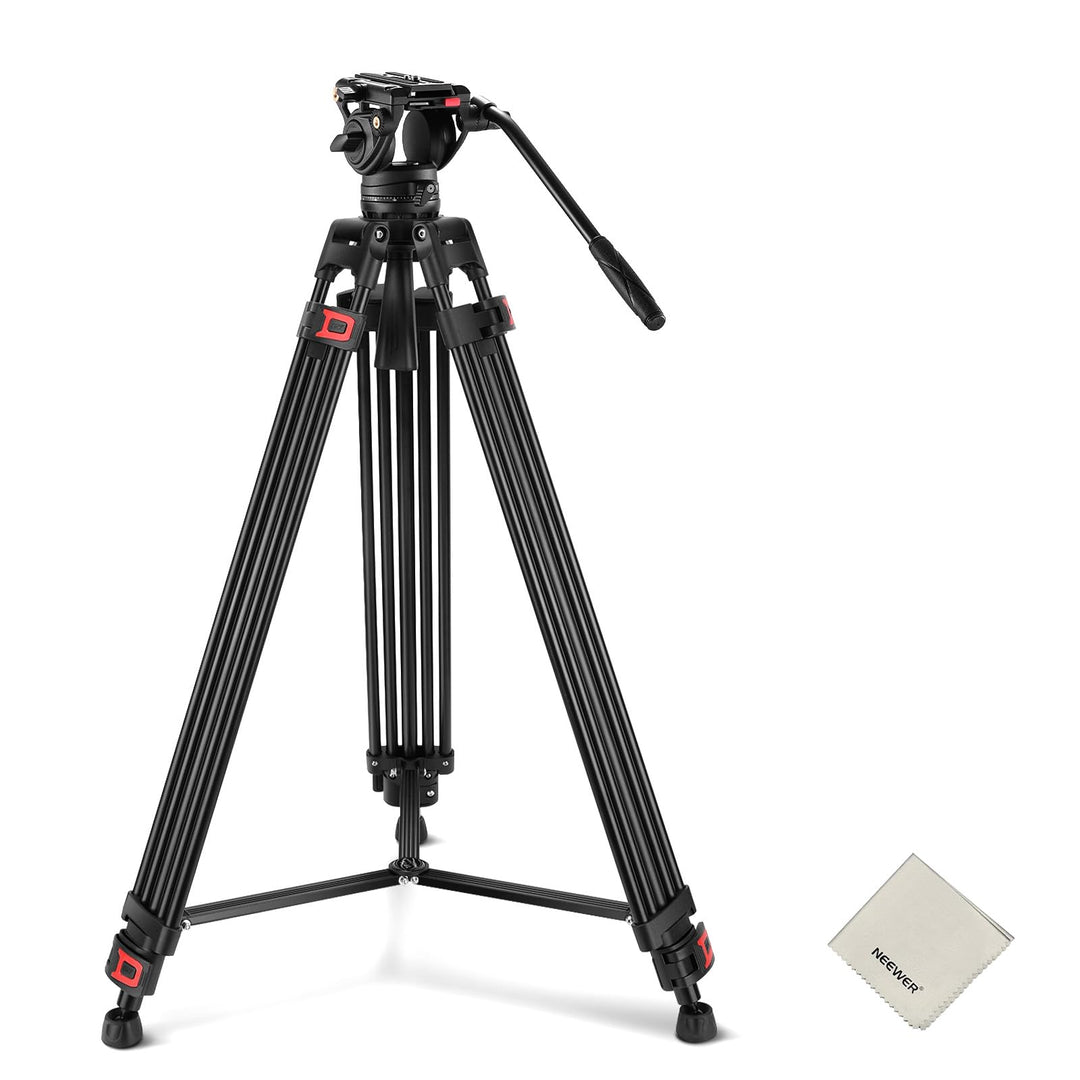 NEEWER 74" Videostativ mit Fluidkopf & Dämpfungsregelung, Aluminium Heavy Duty Kamerastativ Professi