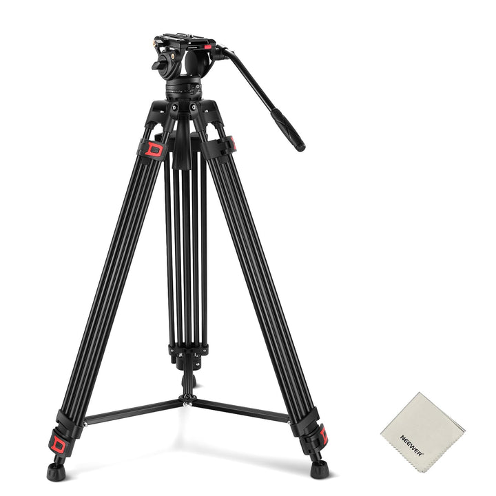 NEEWER 74" Videostativ mit Fluidkopf & Dämpfungsregelung, Aluminium Heavy Duty Kamerastativ Professi