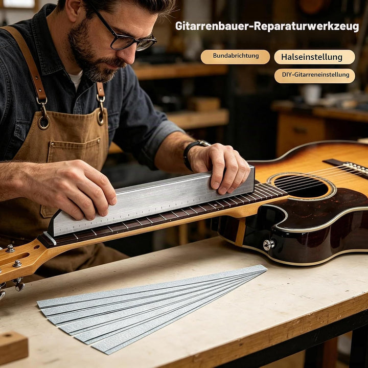 Gitarrenbauer-Werkzeuge, Bund-Nivellierstangen-Set, professionelles Gitarrenhals-Bundbalken-Nivellie