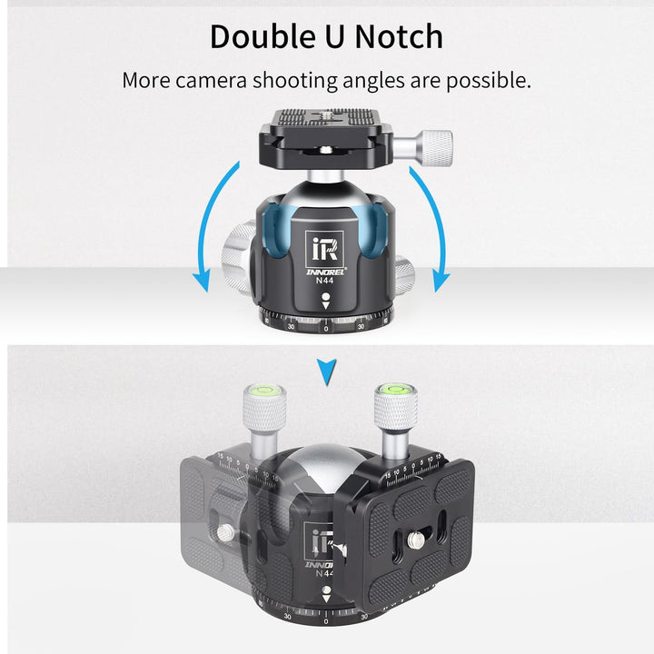 INNOREL N44 Kugelkopf Stativköpfe Tripod Head Niedrige Profile Kugelkopf 360 Grad Drehbarer Durchmes