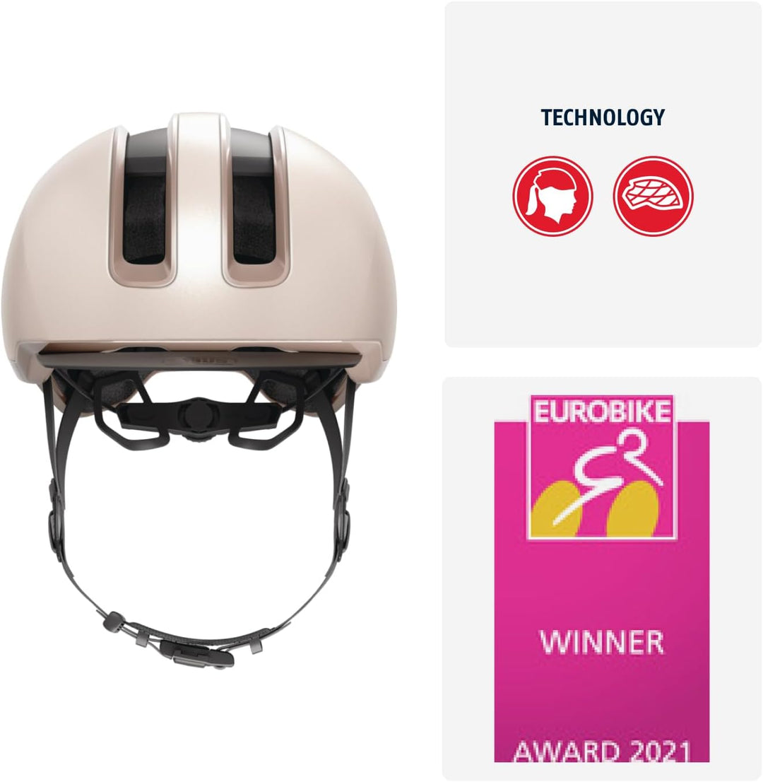 ABUS Urban Helm HUD-Y - mit magnetischem, aufladbarem LED-Rücklicht & Magnetverschluss - Cooler Fahr