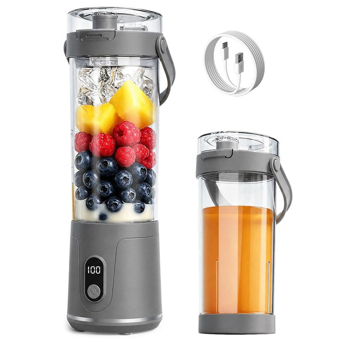 600ml Tragbarer Mixer Smoothie Maker to Go,USB-C Wiederaufladbarer Blender | Mini Standmixer mit LED