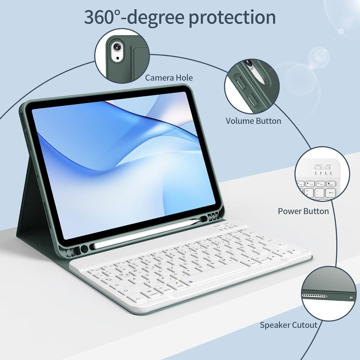 Hülle mit Tastatur für iPad Air 11 Zoll 2025 2024 (M3/M2), iPad Air 5 4 2022/2020 10,9 Zoll, Soft TP