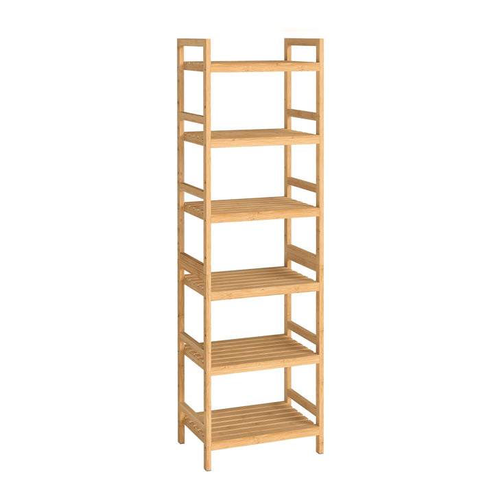SONGMICS Bambus Regal, Küchenregal, Badregal, Bücherregal, Standregal mit 6 Ablagen, 43 x 30 x 173 c