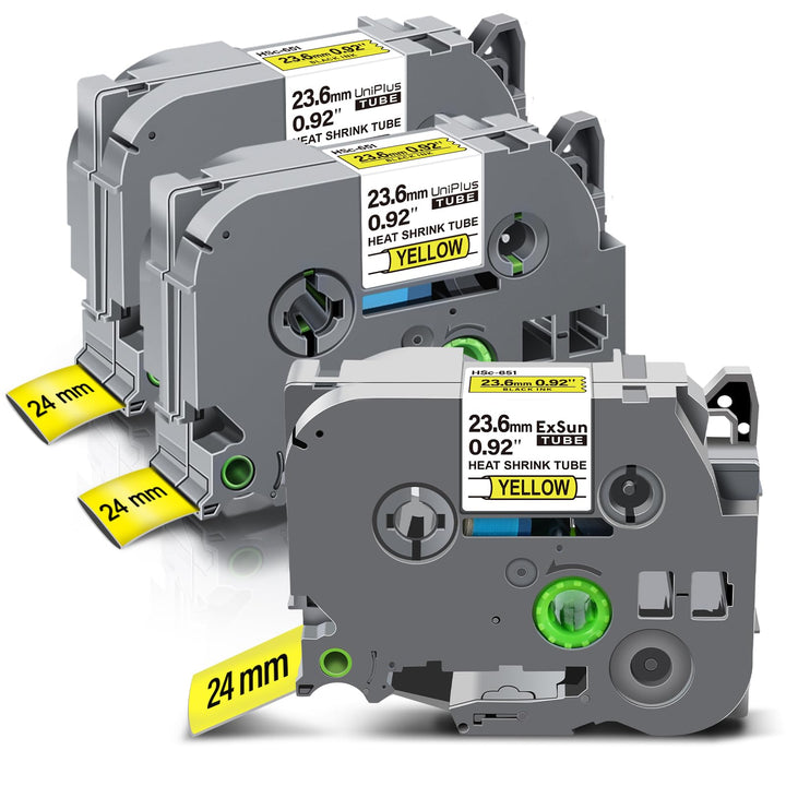 3er-Pack 23,6mm Schrumpfetikett Kompatibel mit Brother Ptouch Schrumpfschlauch Hse-651 Hse651 HSc-65