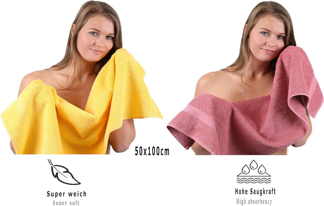 Betz 10-TLG. Handtuch-Set Premium 100% Baumwolle 2 Duschtücher 4 Handtücher 2 Gästetücher 2 Waschhan