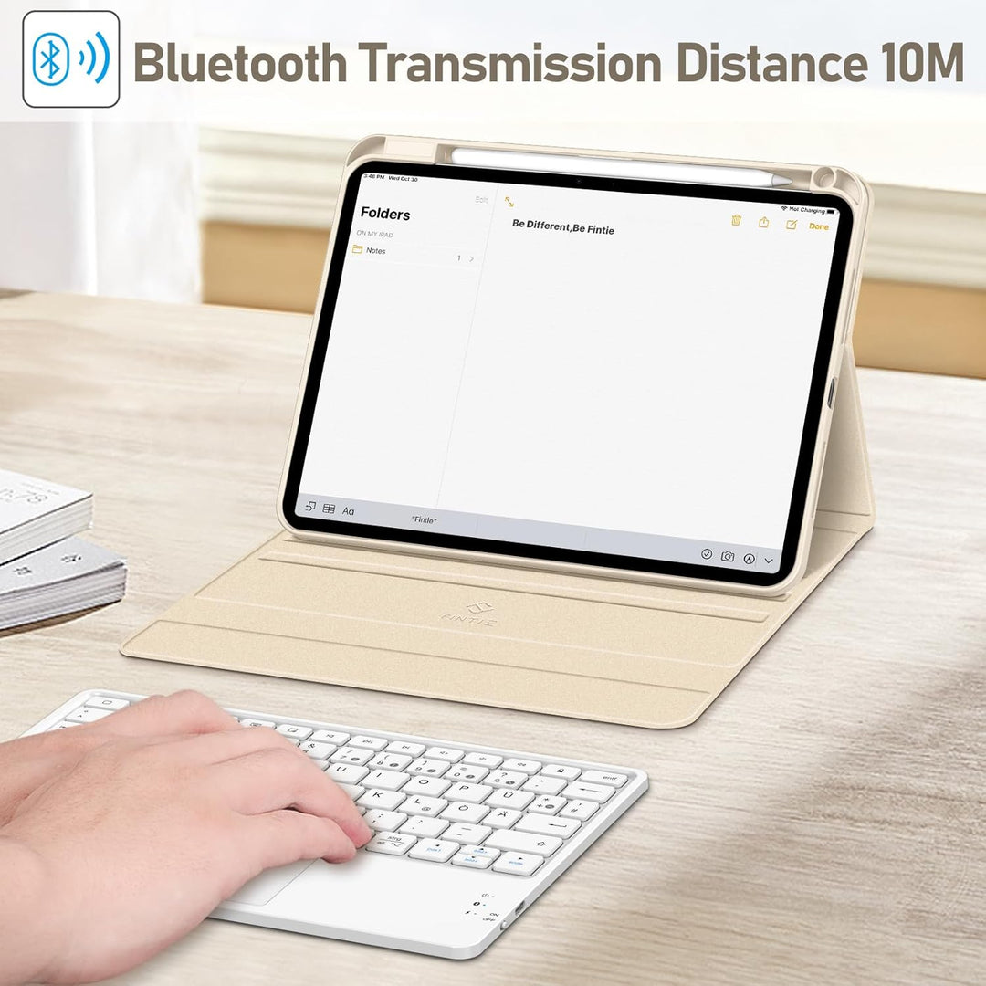 FINTIE Tastatur Hülle für iPad Pro 11 Zoll 2024 (m4), Soft TPU Rückseite Schutzhülle mit Stifthalter