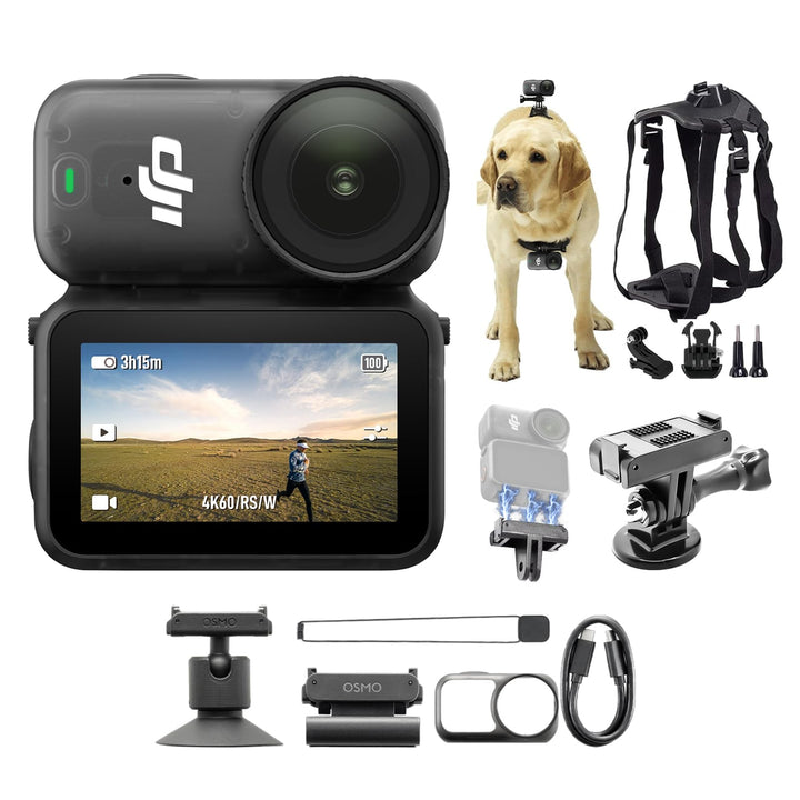 DJI Osmo Nano Haustier Combo (128GB) - 4K/60fps kleine Vlogging-Kamera mit 1/1,3″ Sensor, 143° Weitw