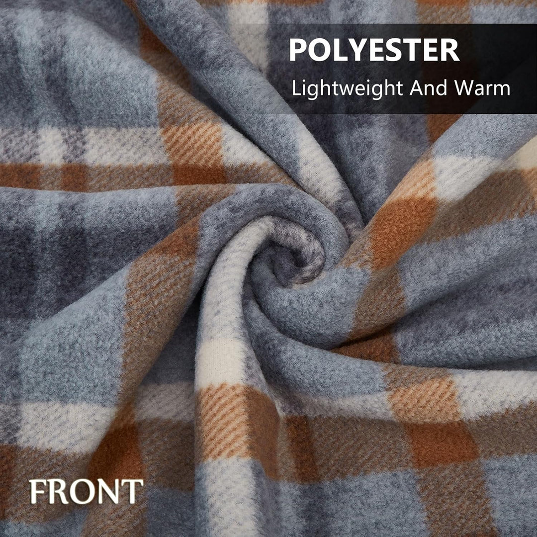 SIVENKE Damen Poncho Fleece Tragbare Decke, Karierte Schossdecke Bequemer Poncho Plüschdecken Überwu