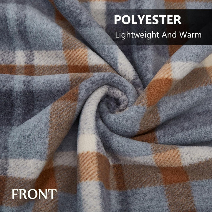 Damen Poncho Fleece Tragbare Decke, Karierte Schossdecke Bequemer Poncho Plüschdecken Überwurf Schal
