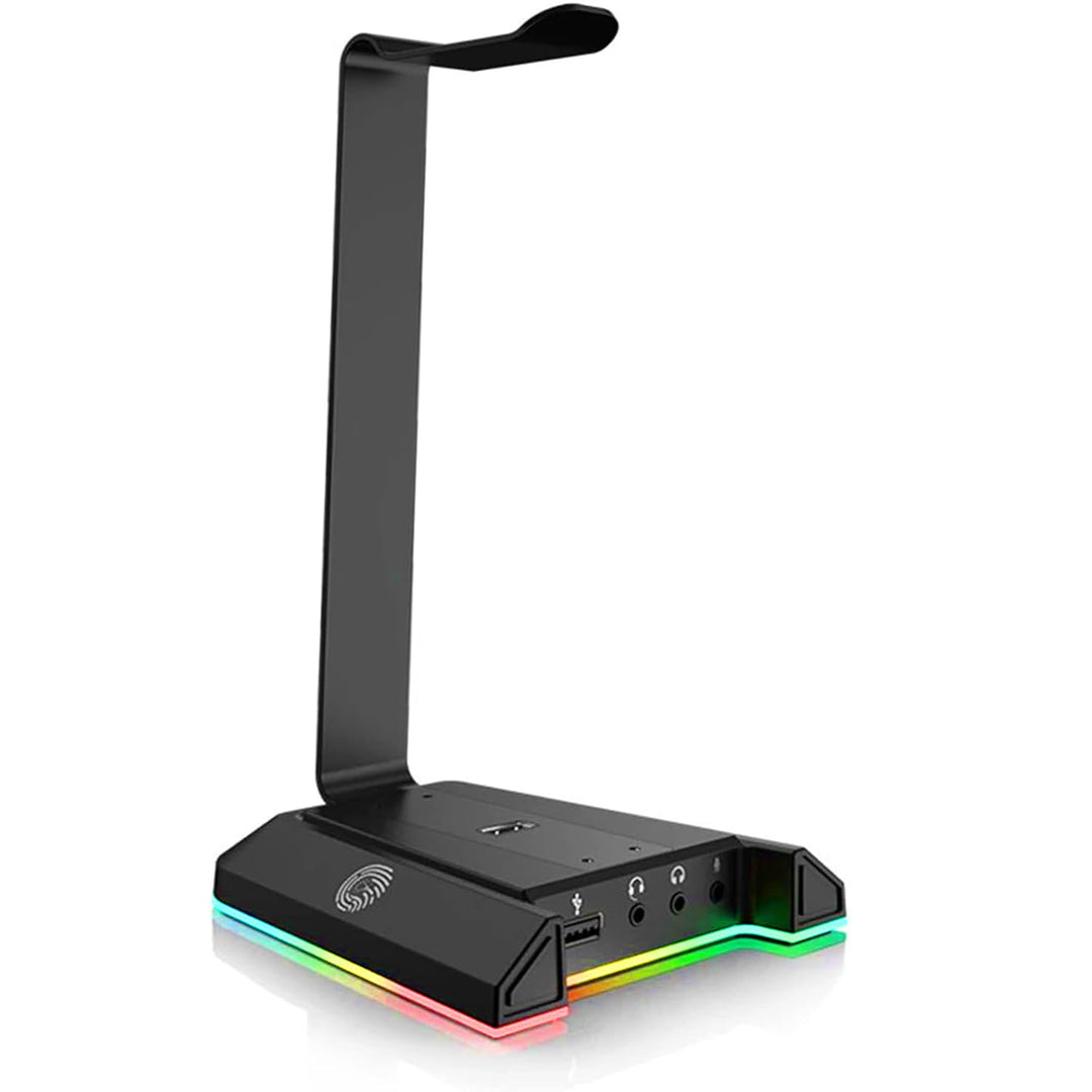 EKSA W1 Gaming Headset Ständer, Aluminium RGB Kopfhörer Halterung mit 7,1 Surround Sound, 2 USB Ansc
