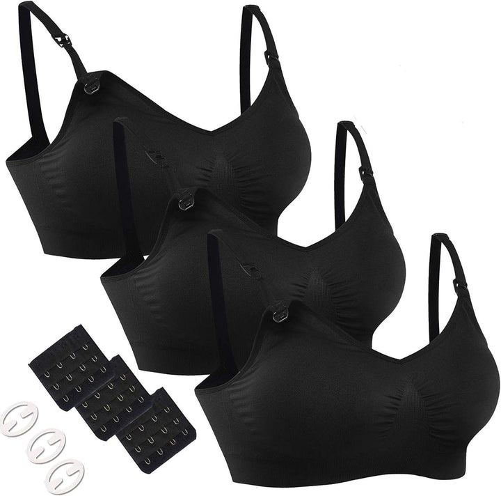 HOFISH Damen 3pack voller Fehlschlag Seamless stillen Schwangerschaft Bras Bralette mit extra-Bra Ex