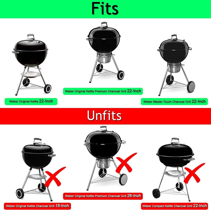 GFTIME Grill Beistelltisch für Weber 57 cm Kugelgrill, Master-Touch & Napoleon Kettle, Klappbarer BB