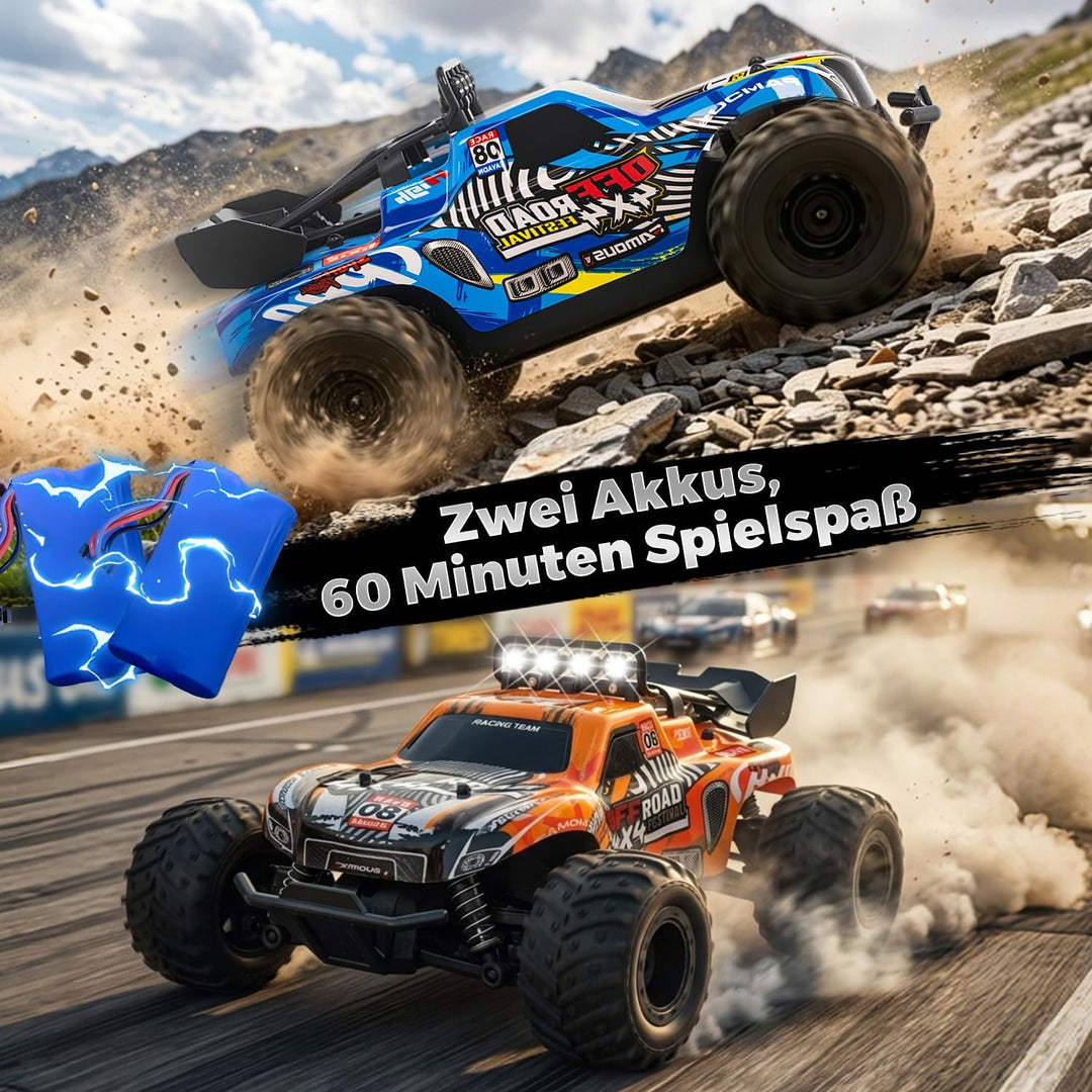 28km/h Ferngesteuertes Auto ab 5 6 jahre, 1:18 Monstertruck Ferngesteuert | RC Auto mit Licht, Ferng