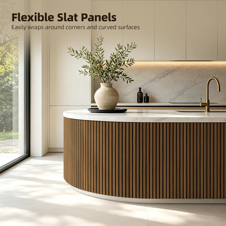 Vieshful 20er Set Flexible Holzlamellen Wandpaneele 28x40cm MDF | Akustikpaneele für Säulen &amp; Rundun