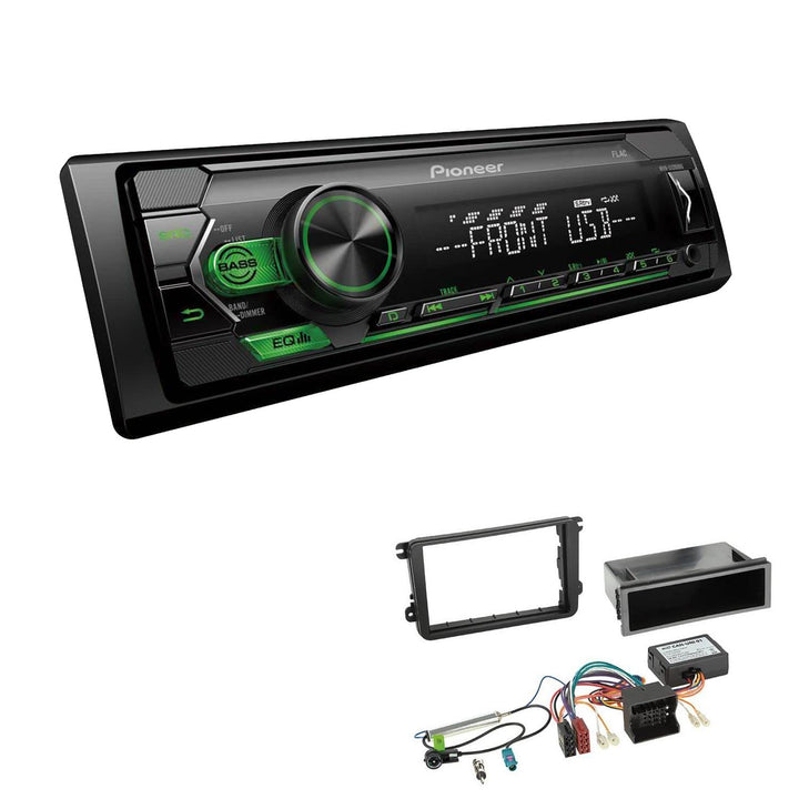 Pioneer MVH-S120UBG 1-DIN Autoradio mit grüner Beleuchtung und USB kompatibel mit Android-Smartphone