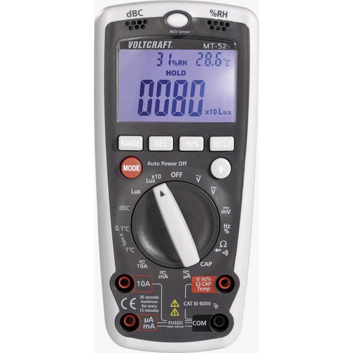 VOLTCRAFT MT-52 Digital Multimeter I AC/DC Messungen I Messbereiche für Strom, Spannung, Widerstand,