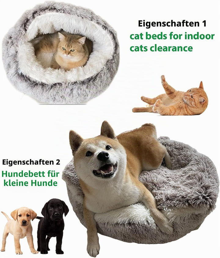 Flauschig Hundebett Muschelform Katzenbett Warm Tierbett Haustierbett Waschbar Hundesofa Katzensofa