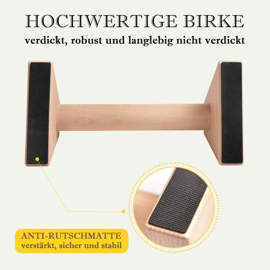 Liegestützgriffe 2 Push Up Bars Holz Parallettes gelenkschonende Liegestützgriffe Calisthenics Equip