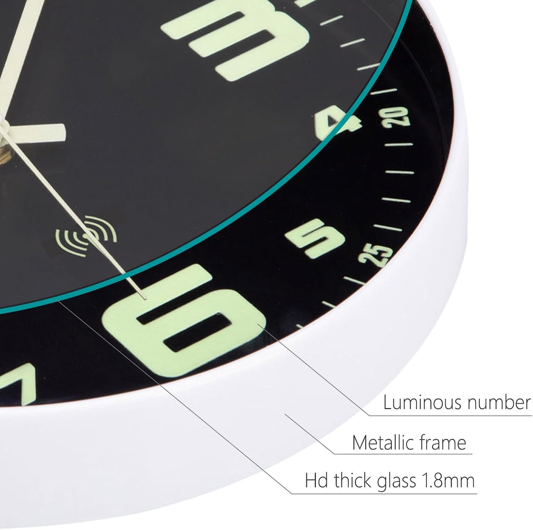 Leuchtend Wanduhr Funk Wanduhr Ohne Tickgeräusche Lautlos 30cm Quarz Modern Gross Batterie Wanduhr E