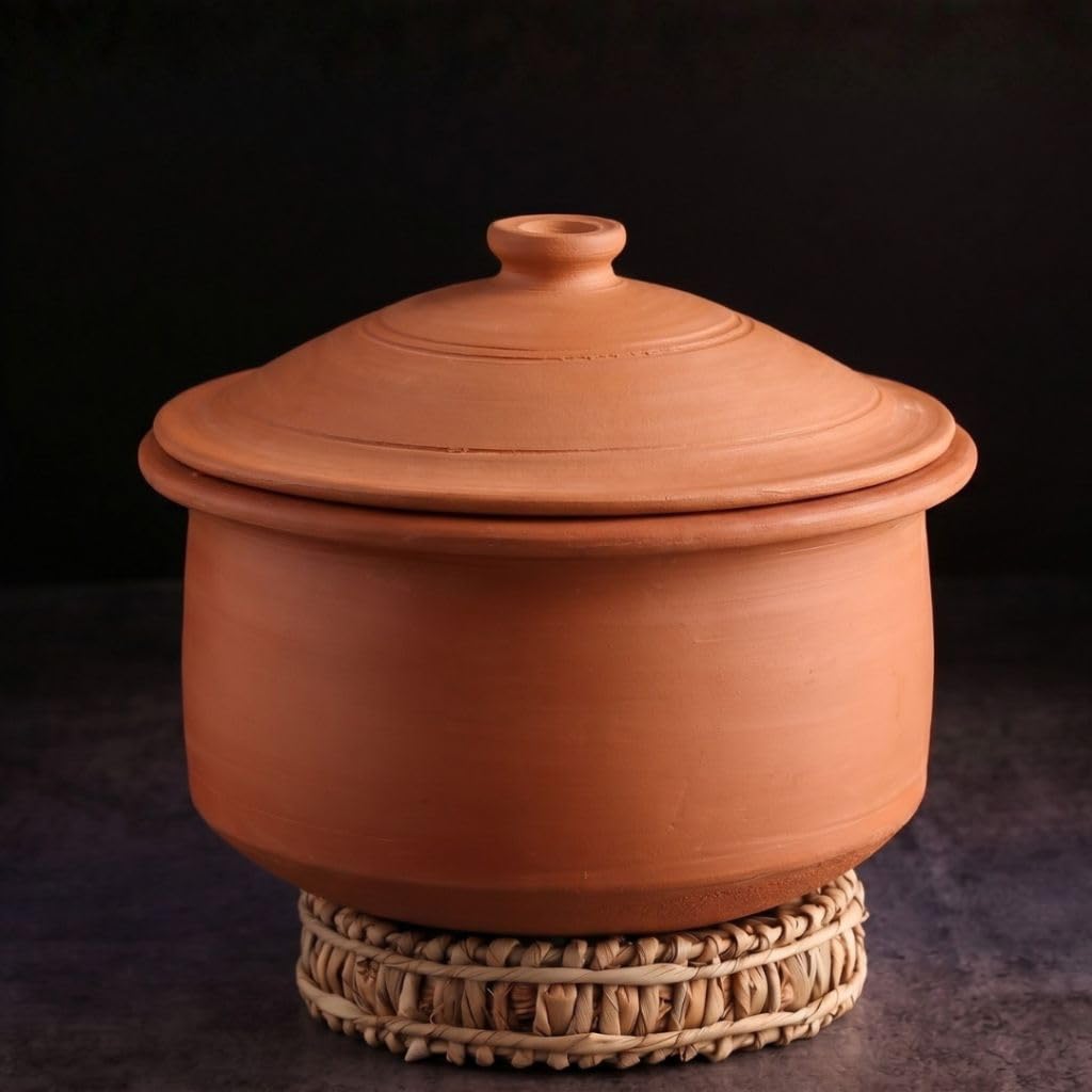 Swadeshi Blessings HandMade Exclusive Range Unglasierter irdener Kadai/Mud Handi/Mitti Ke Bartan/Ton