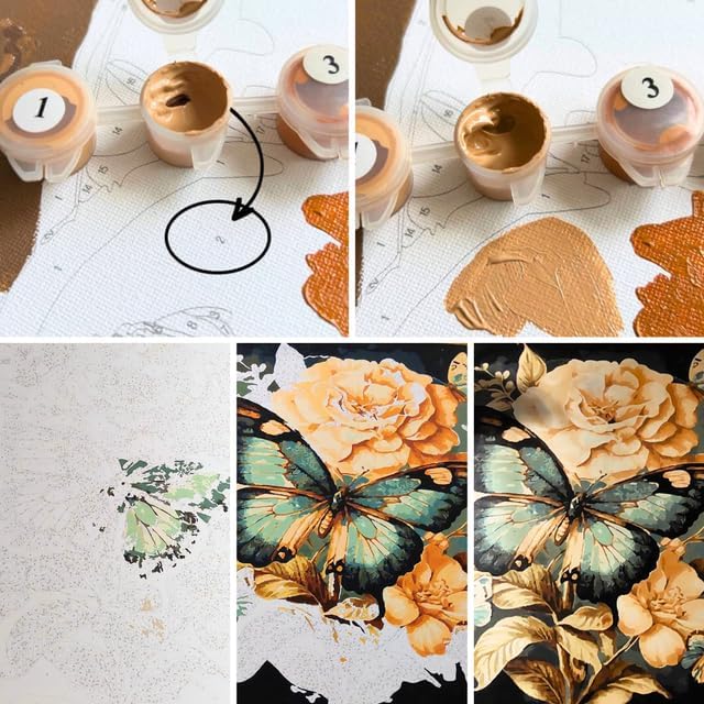 Oh Art! Malen Nach Zahlen Erwachsene Set Mit 3 Pinseln Acrylfarben Und Leinwand Gespannt Auf Holzrah