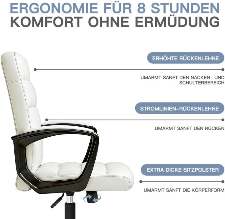 Leder Ergonomische Schreibtischstuhl-Bürostuhl, 360 ° Schwenk Mit Hoher Dichte, Höhepunkt, Höhe Eins