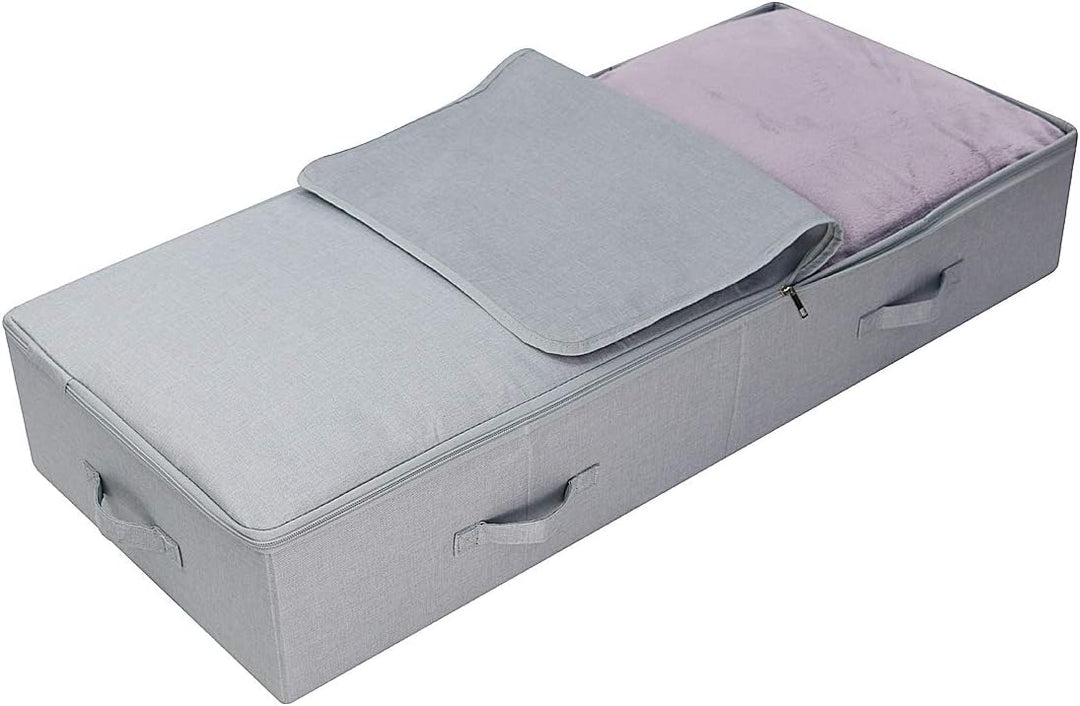 2er-Pack, 100X 43X 18cm, 3-seitiger Reissverschluss Unterbett, Kleiderschrank Kleidung, Schuhe Aufbe