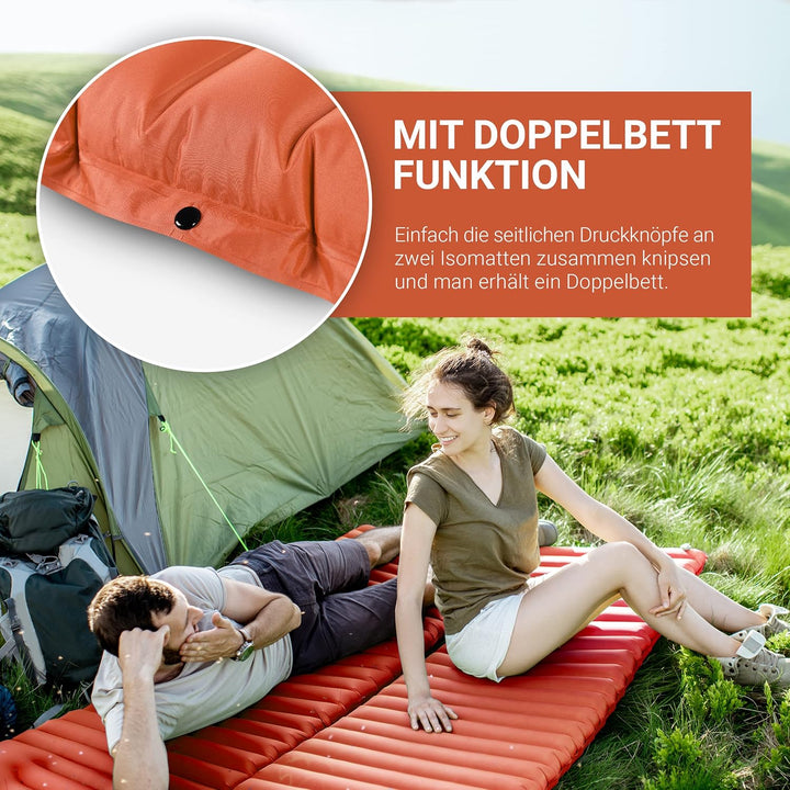 MSPORTS Camping Isomatte Premium, Schlafmatte Ultraleichte Isomatte für Outdoor mit Fusspresse Pumpe