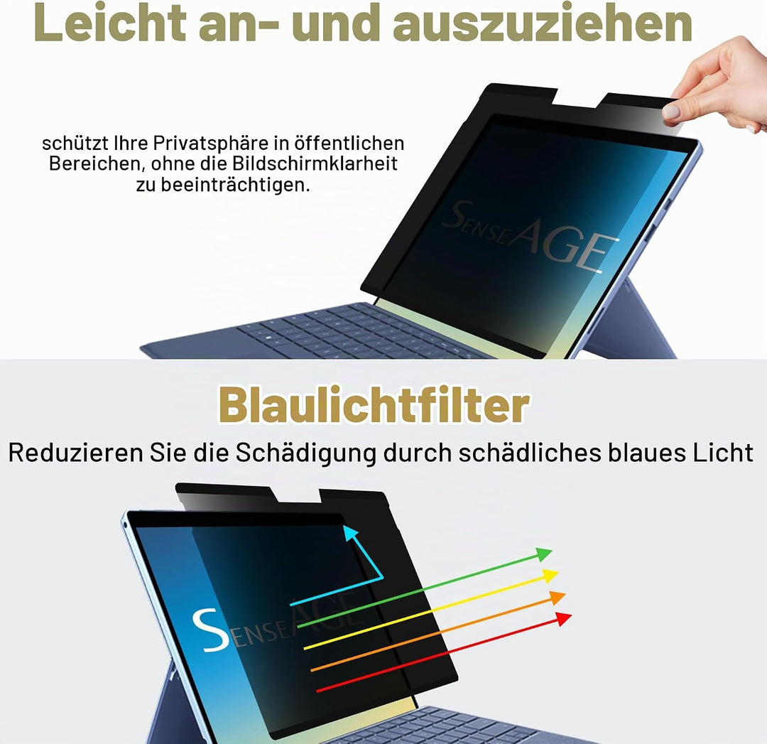 SenseAGE Magnetischer Blickschutzfilter für Microsoft Surface Pro X/9/8 (13 Zoll), Entfernbare, Anti
