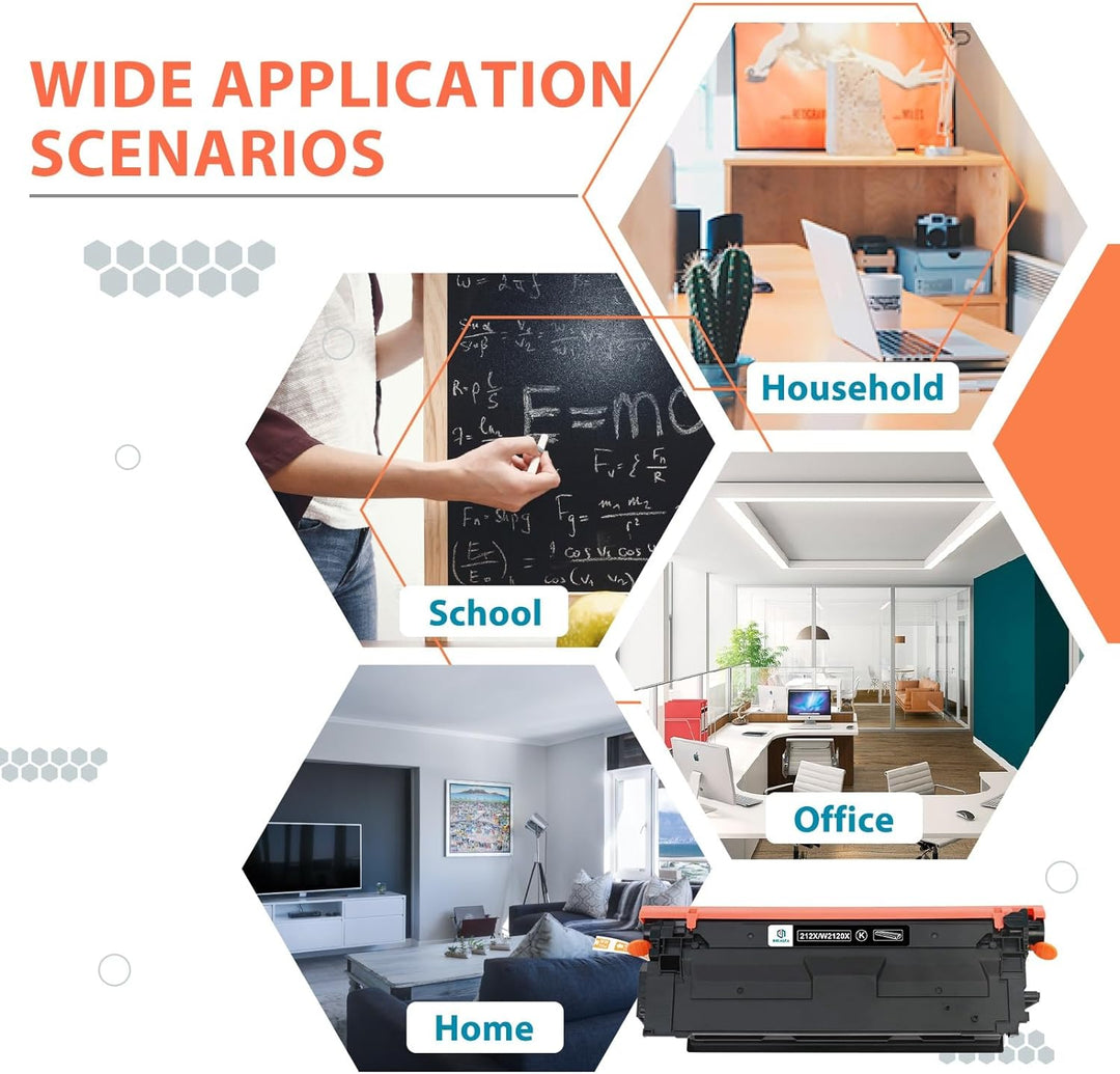 inkalfa [Mit Chip] Kompatibel für HP 212X 212A W2120X W2121X W2122X W2123X Color Laserjet Enterprise