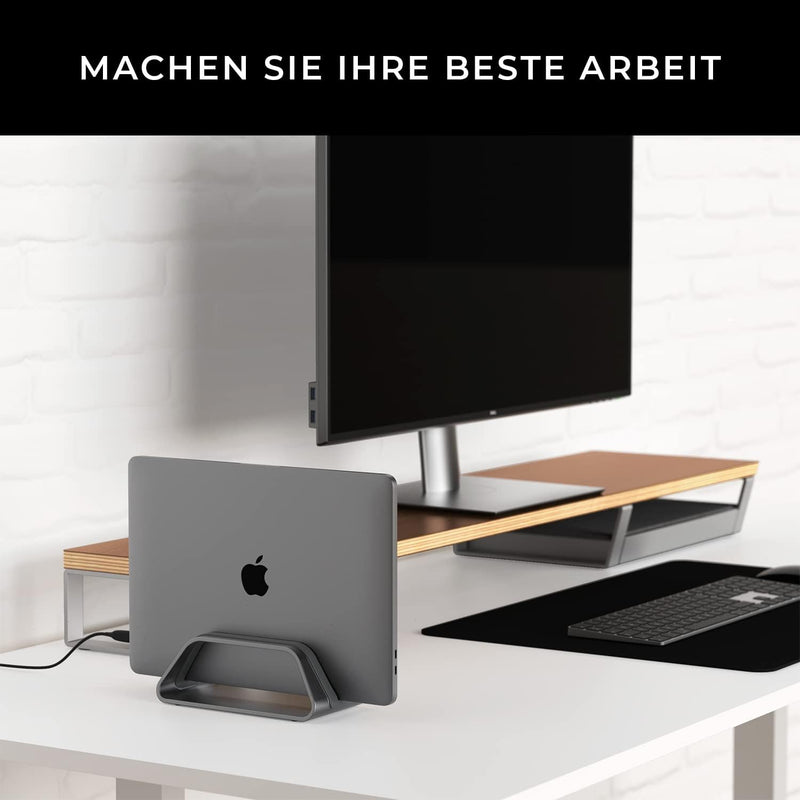 HumanCentric Vertikaler Laptop-Ständer für MacBook, kompatibel als MacBook Pro-Ständer, MacBook Air-