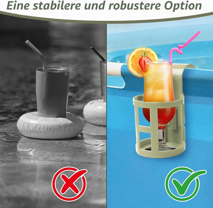 4 Stück Pool Getränkehalter, Poolrand Bierhalter, Schwimmbecken Becherhalter, Wasserbecher Hängehalt