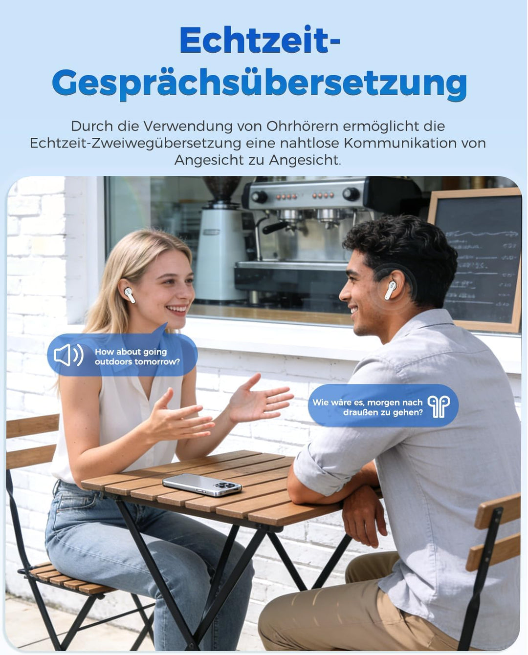 NE49 KI Übersetzungskopfhörer, 150+ Sprachen & 6 Modi Echtzeit Sprachübersetzer, Bluetooth 6.0 Kabel