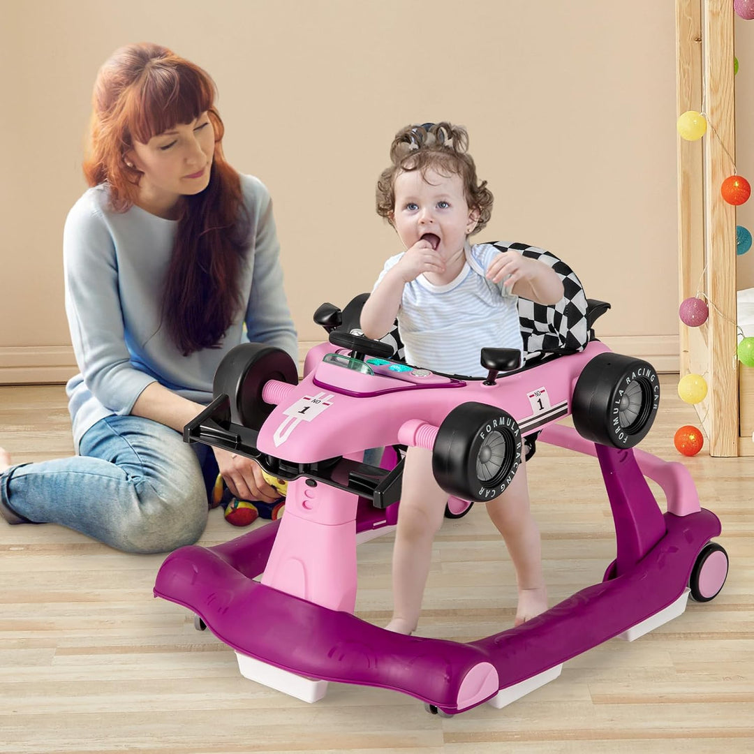 LIFEZEAL 4 in 1 Lauflernhilfe Baby, Höhenverstellbares &amp; Klappbares Babywalker, Baby Gehfrei ab 6 Mo