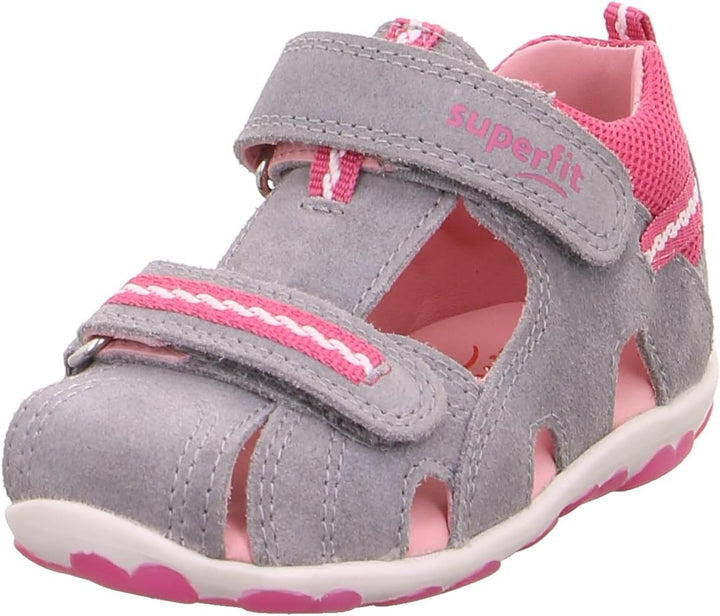 Superfit Baby Mädchen Fanni Sandalen 21 EU Grau Rosa, 21 EU Grau Rosa