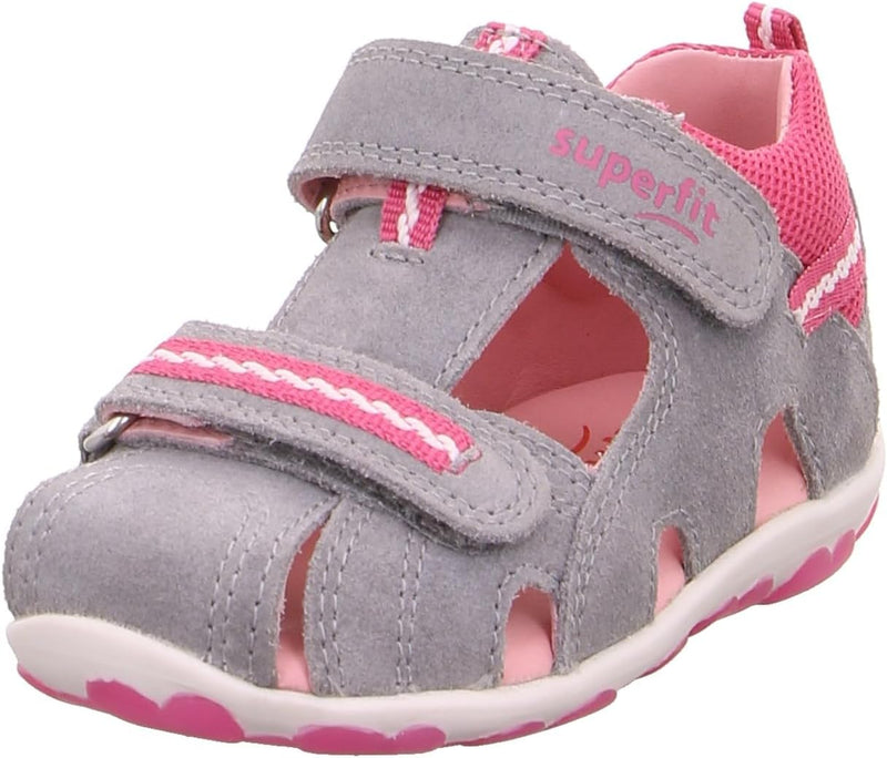 Superfit Baby Mädchen Fanni Sandalen, Grau Rosa